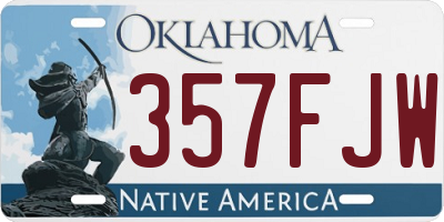 OK license plate 357FJW