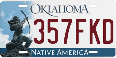OK license plate 357FKD