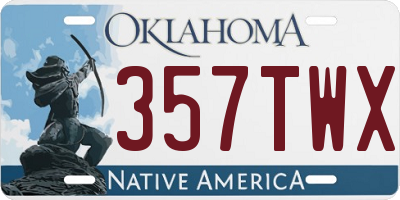 OK license plate 357TWX