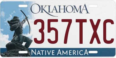 OK license plate 357TXC