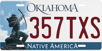 OK license plate 357TXS