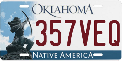 OK license plate 357VEQ