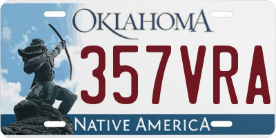 OK license plate 357VRA