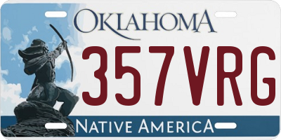 OK license plate 357VRG