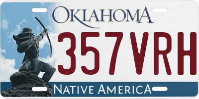 OK license plate 357VRH