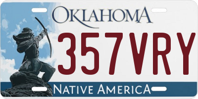 OK license plate 357VRY