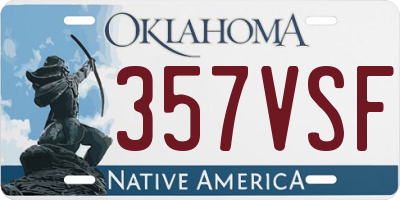 OK license plate 357VSF