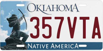 OK license plate 357VTA