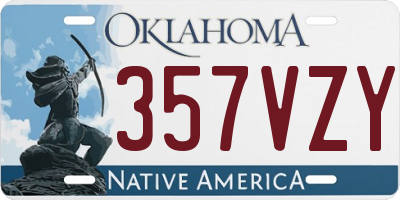OK license plate 357VZY