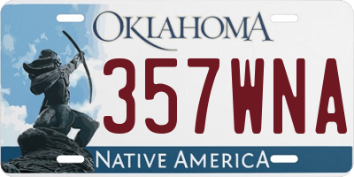 OK license plate 357WNA