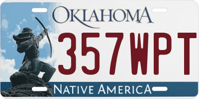 OK license plate 357WPT
