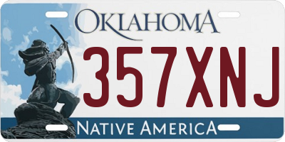 OK license plate 357XNJ