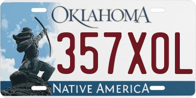 OK license plate 357XOL