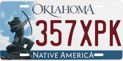 OK license plate 357XPK