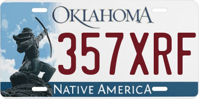OK license plate 357XRF