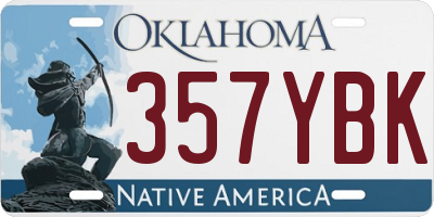 OK license plate 357YBK