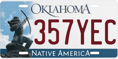 OK license plate 357YEC