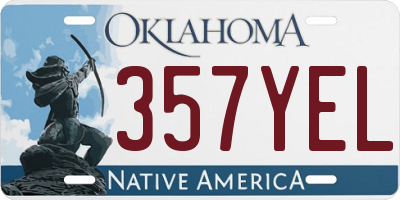 OK license plate 357YEL