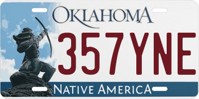 OK license plate 357YNE