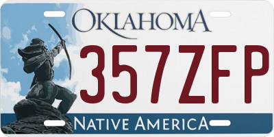 OK license plate 357ZFP