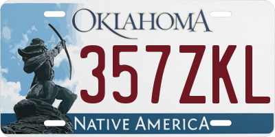 OK license plate 357ZKL