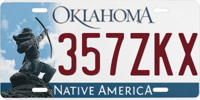 OK license plate 357ZKX