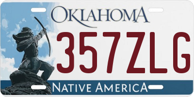OK license plate 357ZLG