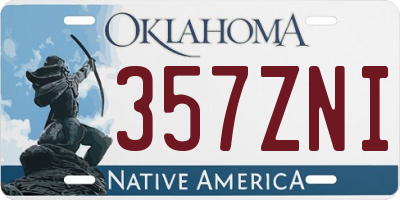 OK license plate 357ZNI