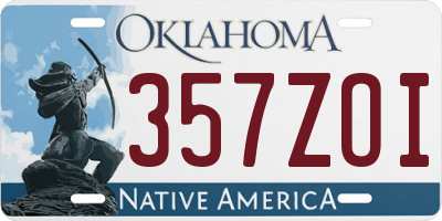 OK license plate 357ZOI