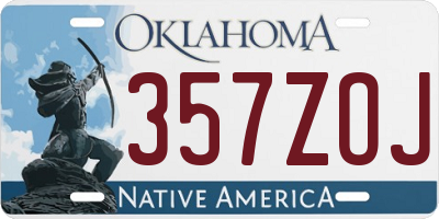 OK license plate 357ZOJ