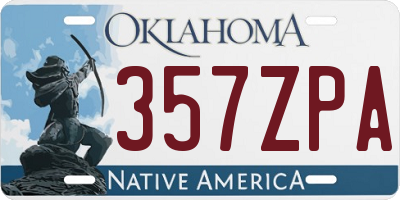 OK license plate 357ZPA