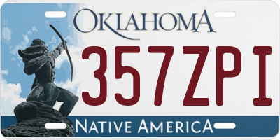OK license plate 357ZPI