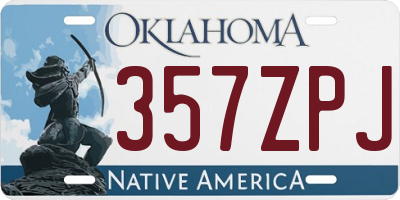 OK license plate 357ZPJ
