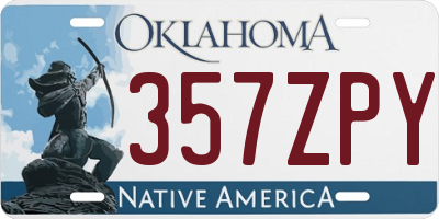 OK license plate 357ZPY