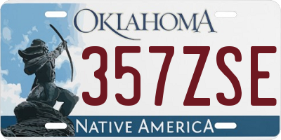 OK license plate 357ZSE