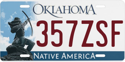 OK license plate 357ZSF