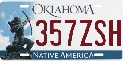 OK license plate 357ZSH