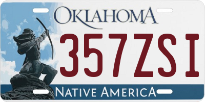 OK license plate 357ZSI