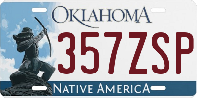 OK license plate 357ZSP