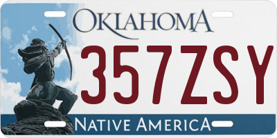 OK license plate 357ZSY