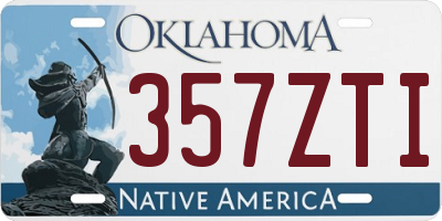 OK license plate 357ZTI