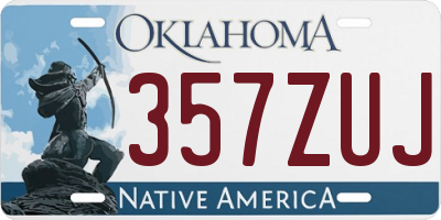 OK license plate 357ZUJ