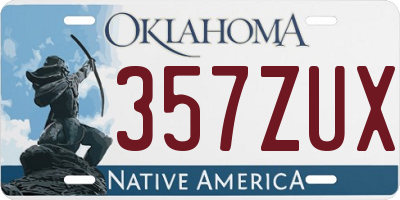 OK license plate 357ZUX