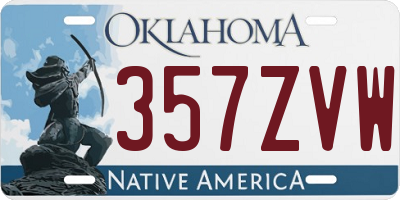 OK license plate 357ZVW