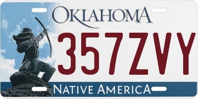 OK license plate 357ZVY