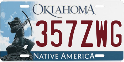 OK license plate 357ZWG