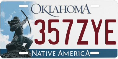 OK license plate 357ZYE