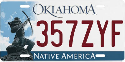 OK license plate 357ZYF