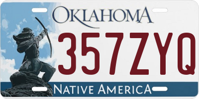 OK license plate 357ZYQ