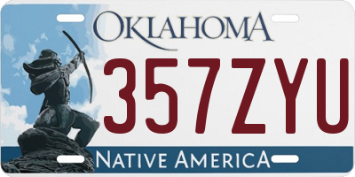 OK license plate 357ZYU